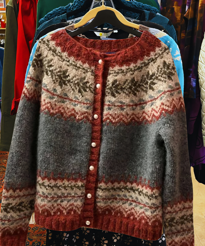 Sweter z Domieszką Wełny - Klasyczny Wzór & Ściągaczowe Krawędzie